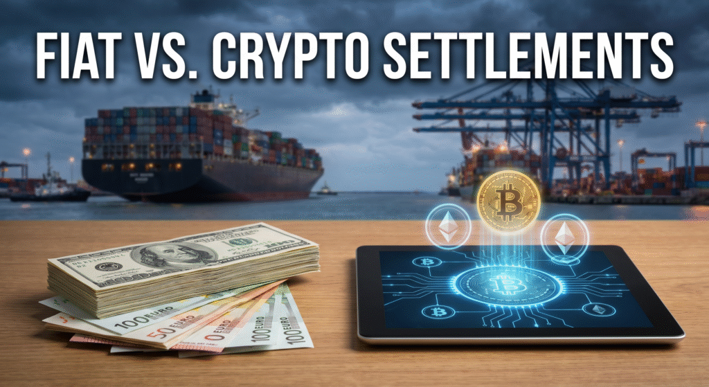 crypto settlements high-risk international trade
